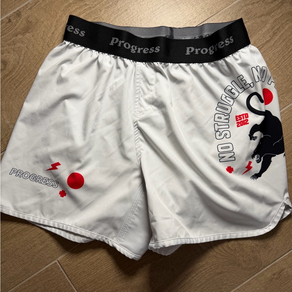 White Athletic Men's Fight Shorts